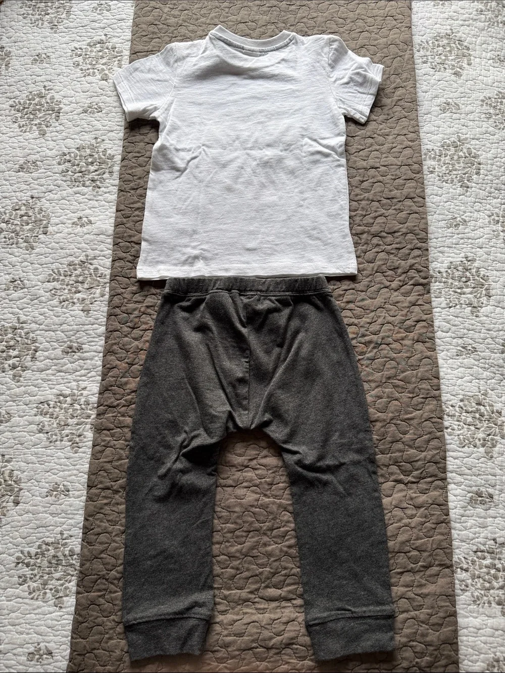 NWOT H&M White Rolling Stones Graphic Tee & Charcoal Gray Pants